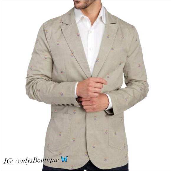 John Lennon Men’s Blazer Cotton Khaki Size XXL NWT $180.00 - Picture 13 of 13